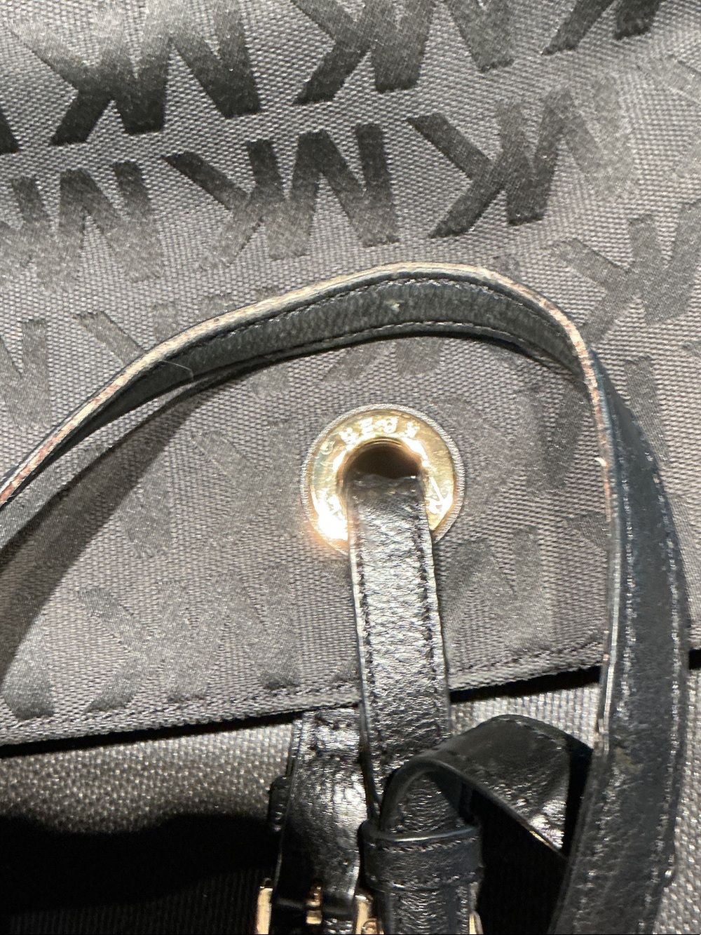 Michael Kors Black MK Signature Tote with Gold Hardware - Picture 7 of 8